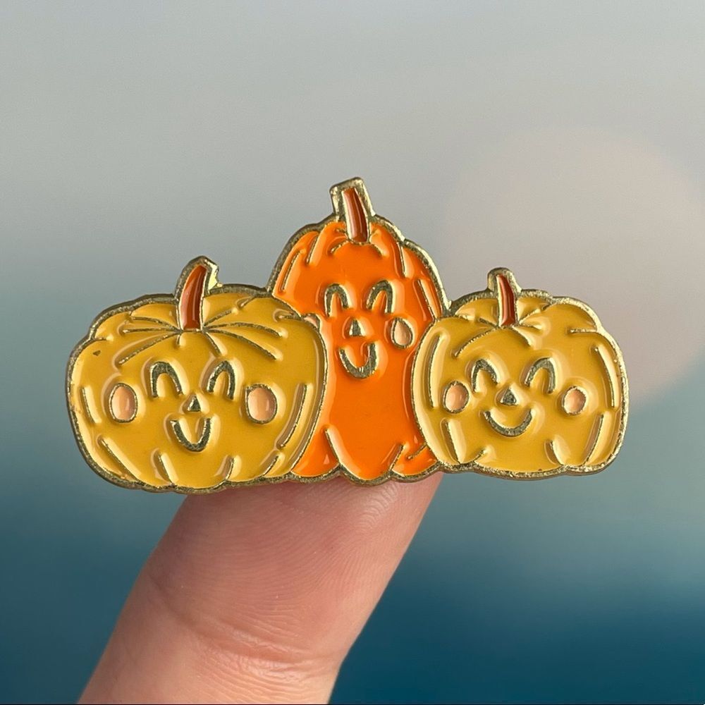 3 Halloween Pumpkins Enamel Pin/ Brooch Lapel